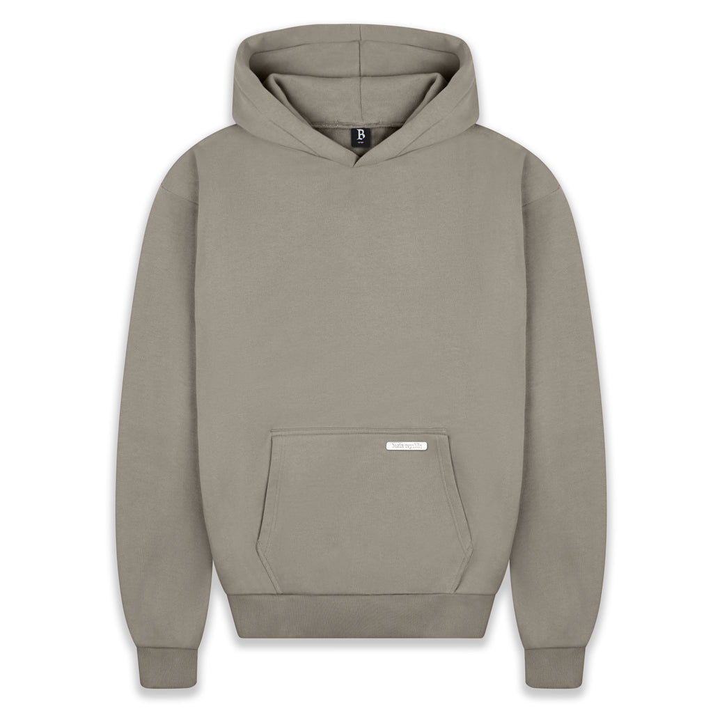 SUPER HEAVY BLANK HOODIE STONE