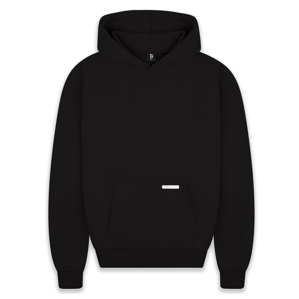 SUPER HEAVY BLANK HOODIE BLACK