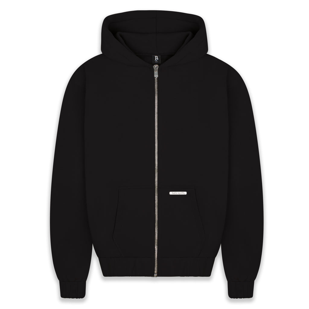 SUPER HEAVY BLANK ZIP-HOODIE BLACK