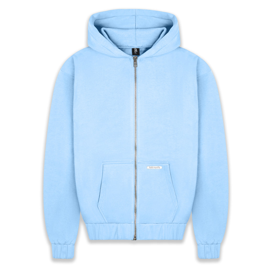 SUPER HEAVY BLANK ZIP-HOODIE BABY BLUE