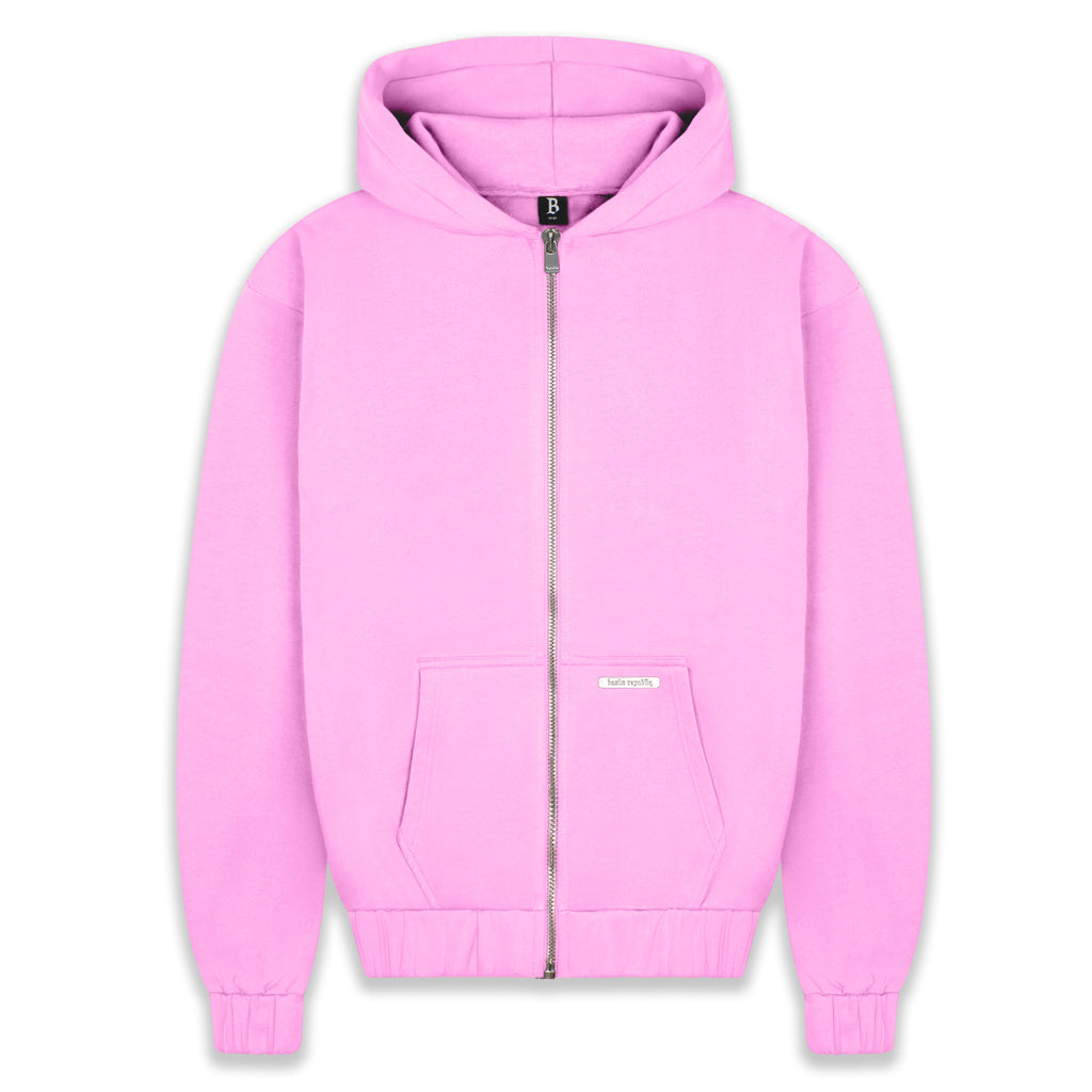 SUPER HEAVY BLANK ZIP-HOODIE PINK