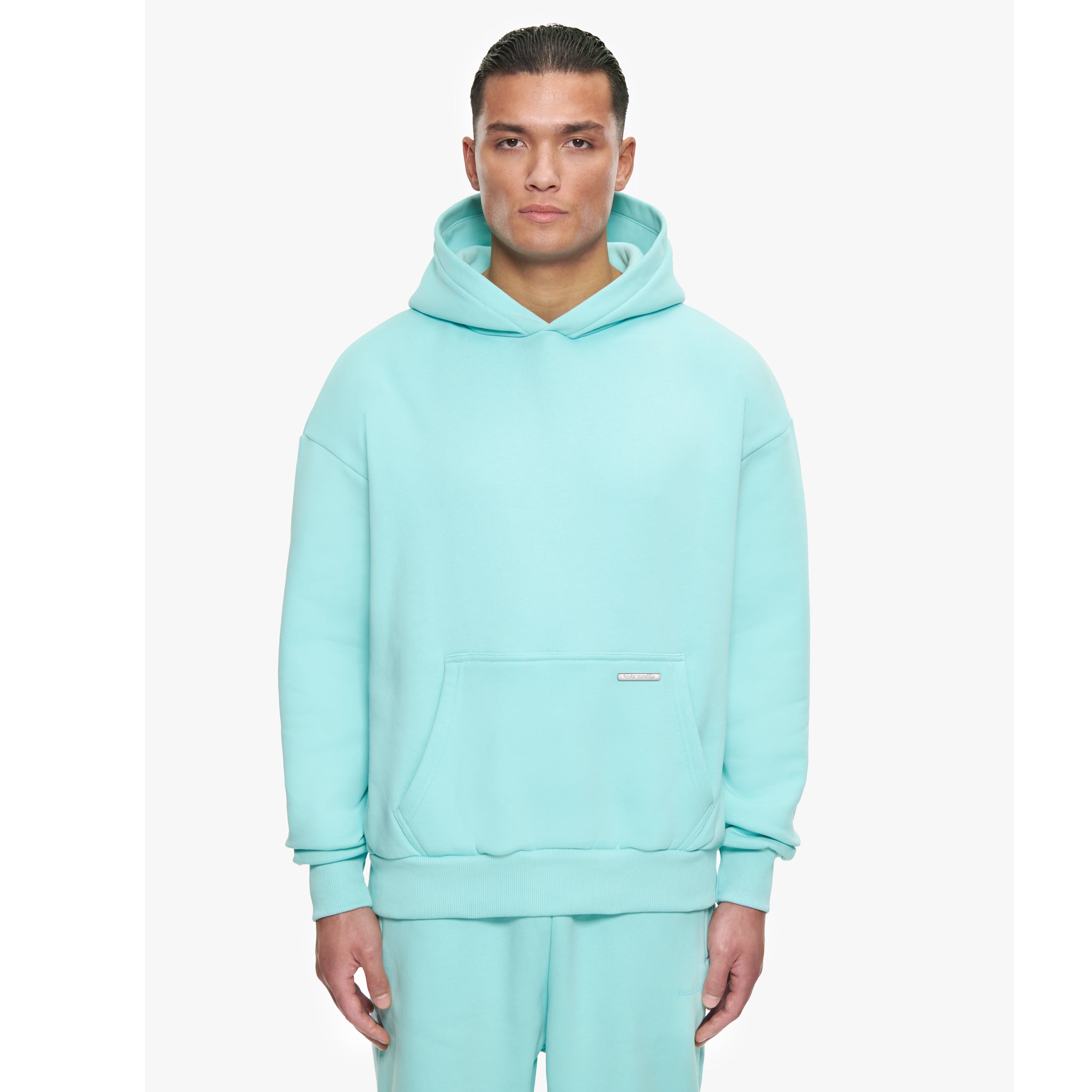 SUPER HEAVY BLANK HOODIE TURQUOISE Bazix Republiq